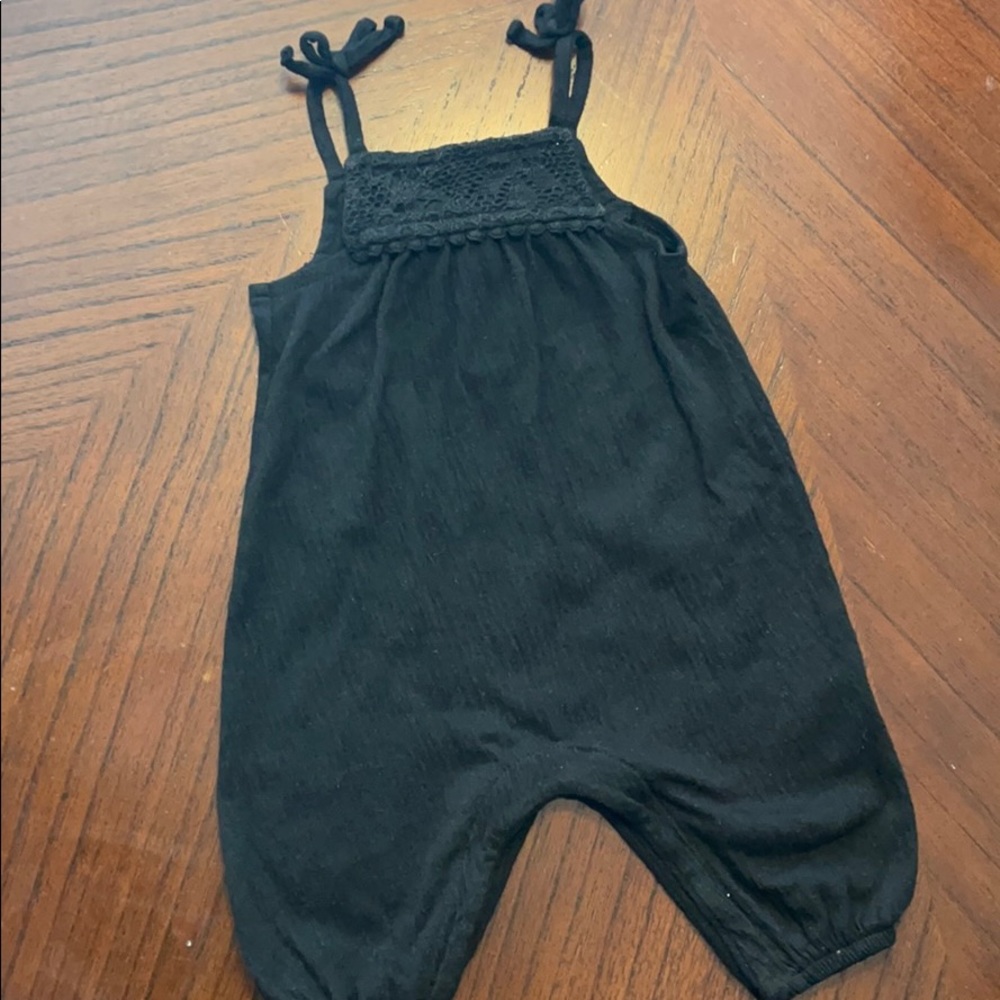 Old Navy Black Cotton long Pant Romper